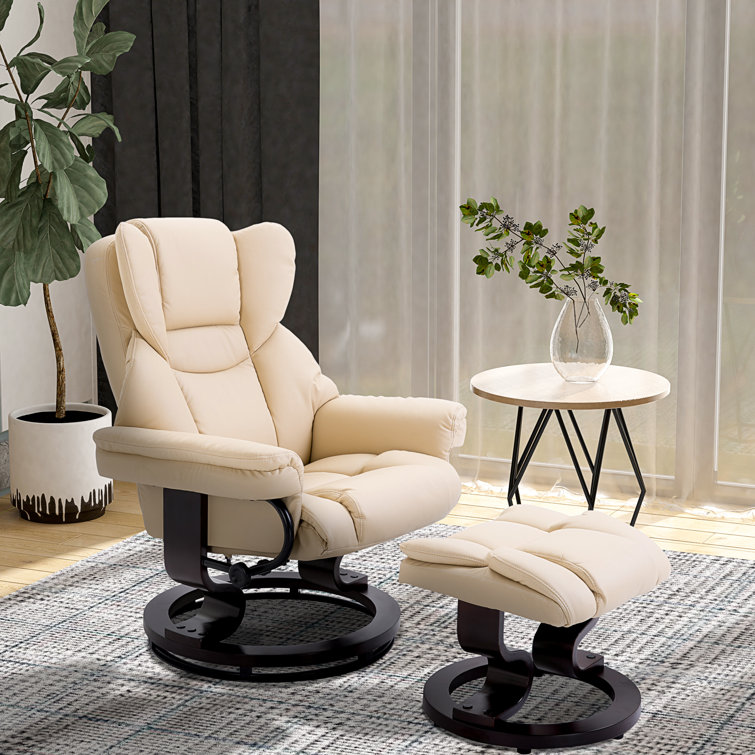 ClassicLiving Ladaisia Faux Leather Manual Swivel Recliner with Ottoman & Reviews Wayfair.co.uk